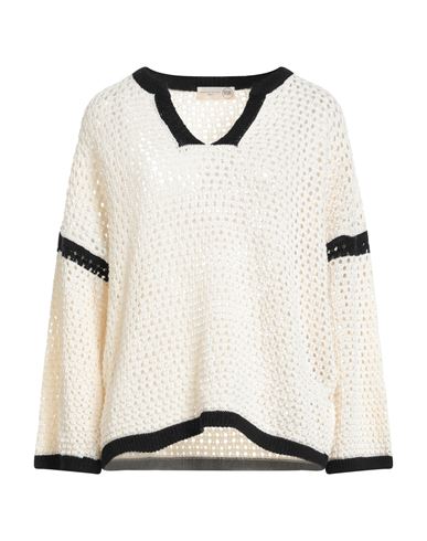 Bsb Jeans Woman Sweater Ivory Size M Polyacrylic, Cotton In White