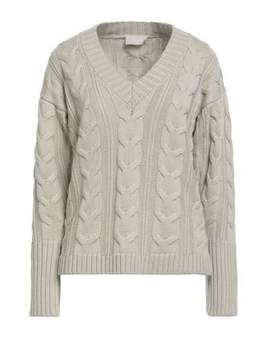 Drumohr Woman Sweater Grey Size L Merino Wool In Gray