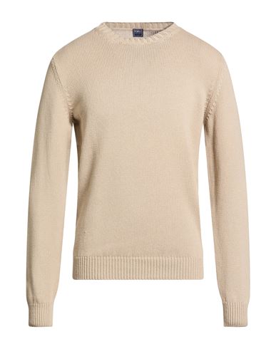 Fedeli Man Sweater Beige Size 40 Cotton In Neutral