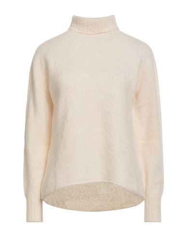 Drumohr Woman Turtleneck Cream Size M Cashmere, Silk In Neutral