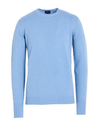 Drumohr Man Sweater Pastel Blue Size 44 Cashmere