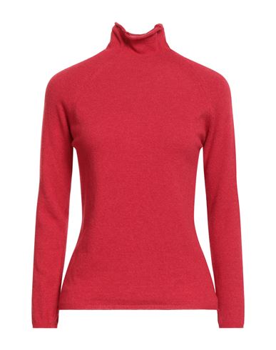 Messagerie Woman Turtleneck Red Size S Merino Wool, Viscose, Cashmere, Microfiber