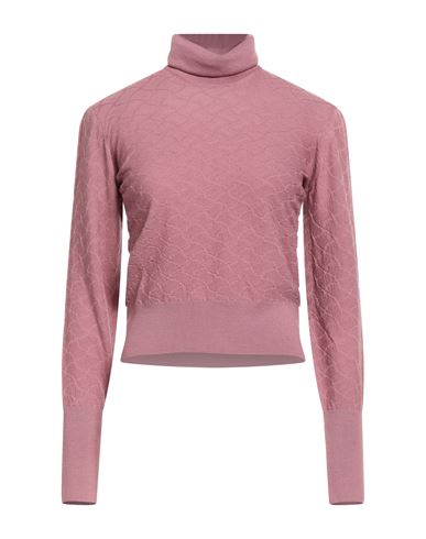 Drumohr Woman Turtleneck Antique Rose Size L Merino Wool In Pink