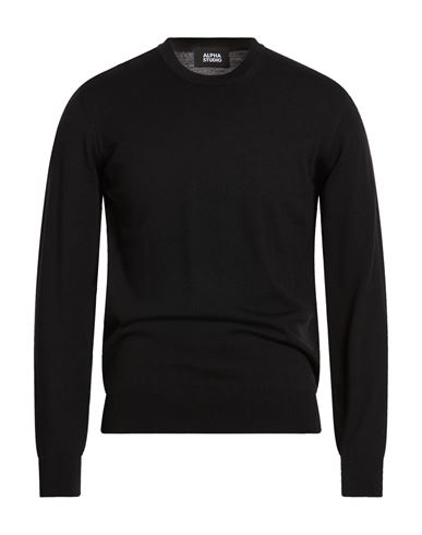 Alpha Studio Man Sweater Black Size 40 Wool
