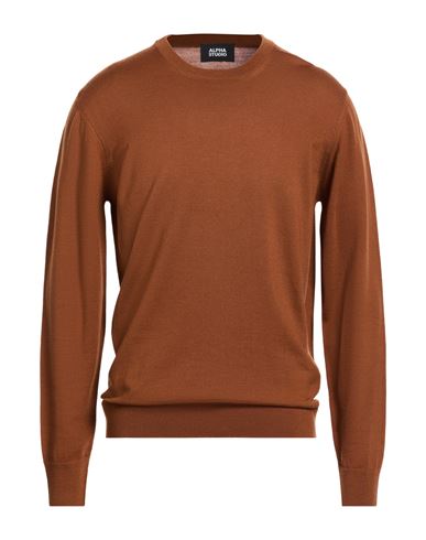 Alpha Studio Man Sweater Brown Size 44 Wool