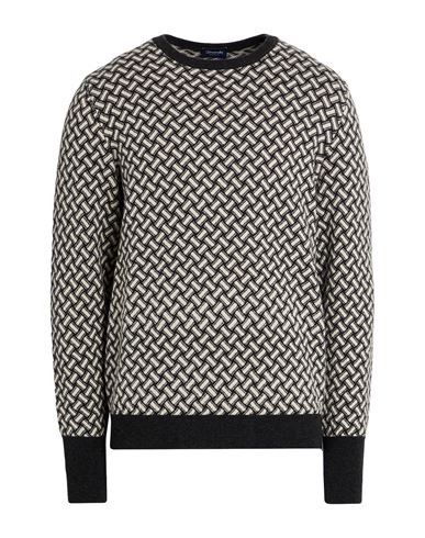 Drumohr Man Sweater Charcoal Size 40 Cashmere In Multi