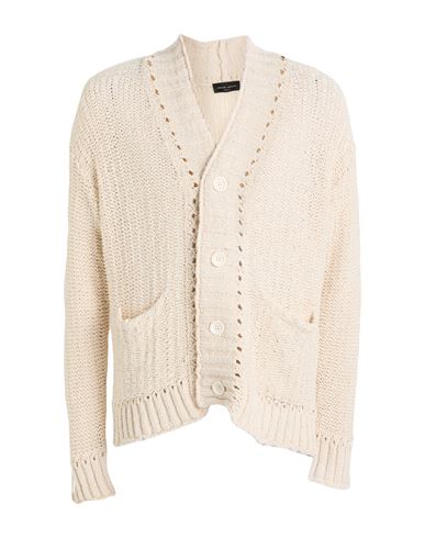 Roberto Collina Man Cardigan Cream Size 38 Cotton In Neutral