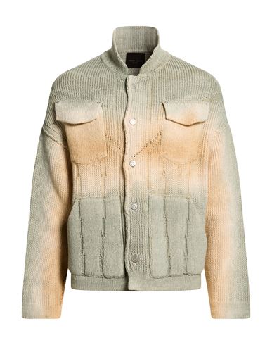Roberto Collina Man Cardigan Light Green Size 38 Cotton, Polyamide In Multi