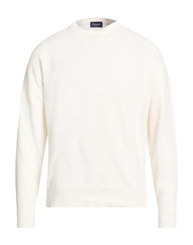 Drumohr Man Sweater Ivory Size 48 Cotton, Virgin Wool In Neutral