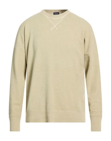 Drumohr Man Sweater Sage Green Size 40 Cotton, Virgin Wool In Neutral