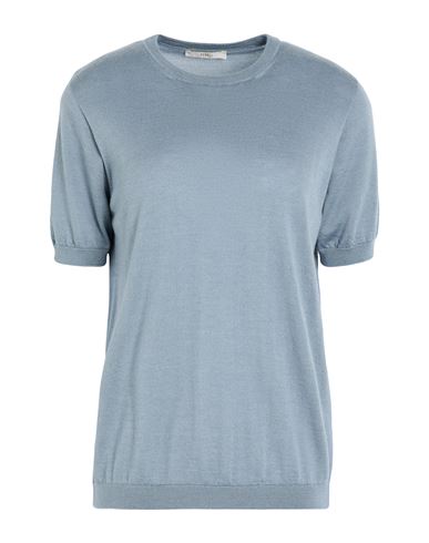 Fedeli Woman Sweater Slate Blue Size 8 Cashmere, Silk