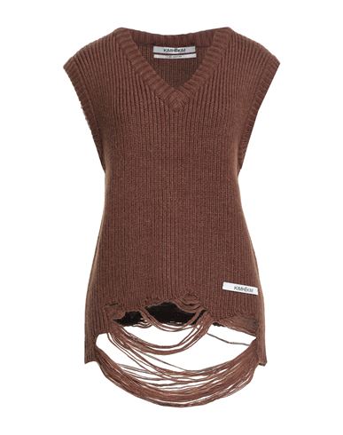 Kimhēkim Kimhekim Woman Sweater Brown Size L Acrylic, Alpaca Wool, Wool In Brown