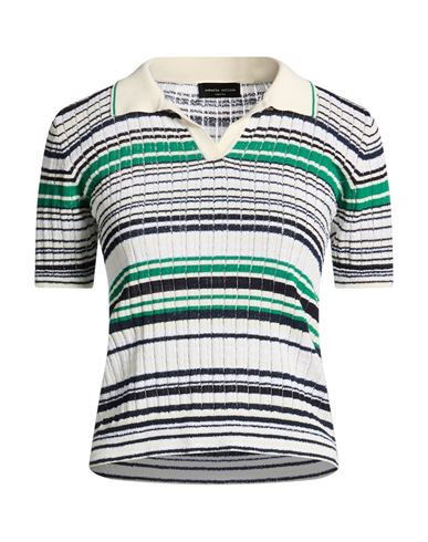 Roberto Collina Woman Sweater Green Size L Cotton, Polyamide In Multi