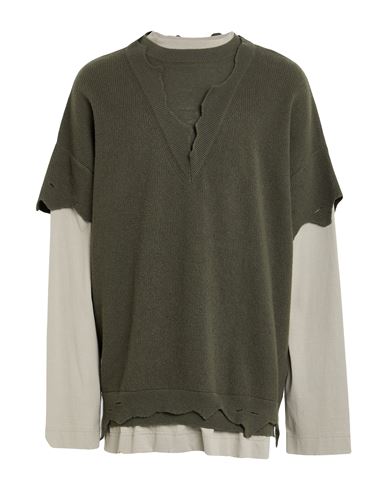 Givenchy Man Sweater Military Green Size Xxl Wool, Cotton