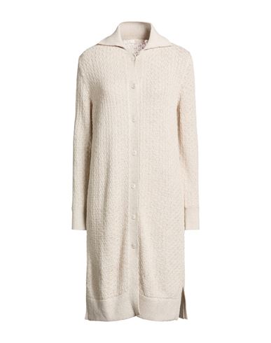 Fedeli Woman Cardigan Beige Size 6 Cotton, Viscose, Silk, Polyester In Neutral
