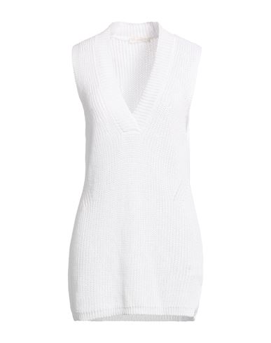 Fedeli Woman Sweater White Size 8 Linen, Cotton