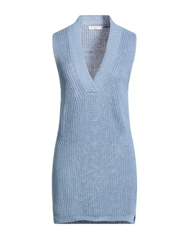 Fedeli Woman Sweater Light Blue Size 8 Linen, Cotton