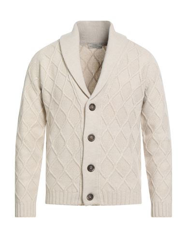 Abkost Man Cardigan Beige Size 42 Merino Wool, Cashmere In Sand
