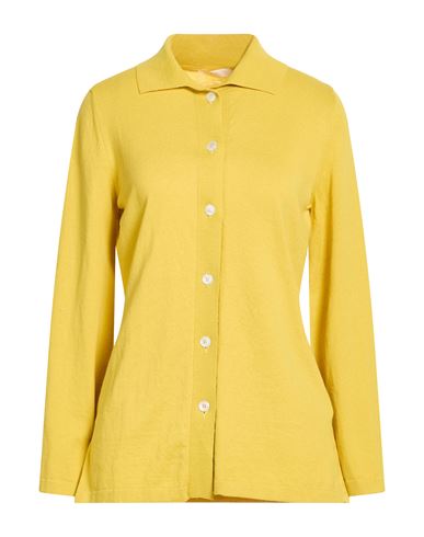 Fedeli Woman Cardigan Yellow Size 8 Cotton, Linen