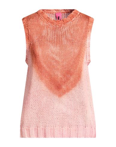 Alessandro Aste Woman Sweater Salmon Pink Size L Mako Cotton In Pink