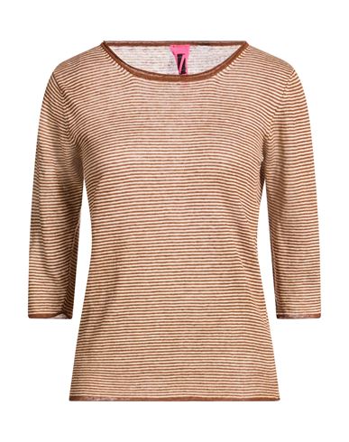 Alessandro Aste Woman Sweater Brown Size M Linen In Brown