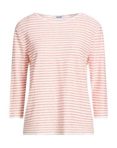 Base Milano Woman Sweater Coral Size 8 Linen, Cotton In Red
