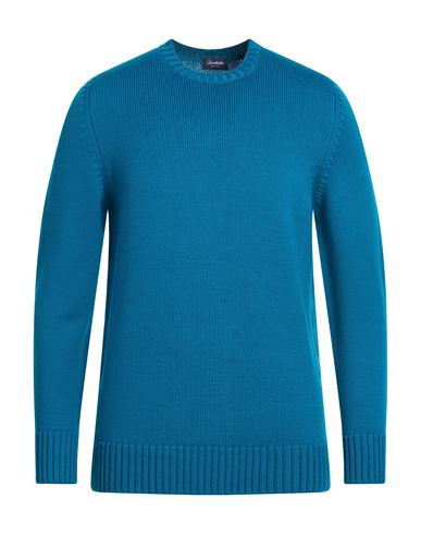 Drumohr Man Sweater Deep Teal Size 48 Merino Wool In Green