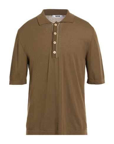 Grifoni Man Sweater Military Green Size 40 Cotton In Brown