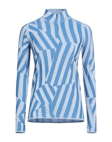 Kenzo Woman Turtleneck Slate Blue Size Xl Wool, Cotton, Polyamide