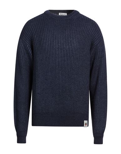 Bally Man Sweater Midnight Blue Size 42 Alpaca Wool, Silk