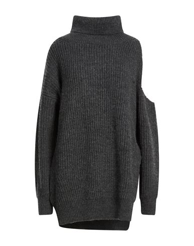 Liu •jo Woman Turtleneck Charcoal Size L Wool, Acrylic In Gray