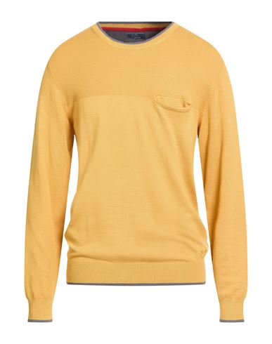 Yes Zee By Essenza Jeans Man Sweater Yellow Size 3xl Viscose, Nylon In Orange