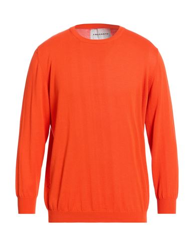 Amaranto Man Sweater Orange Size L Cotton
