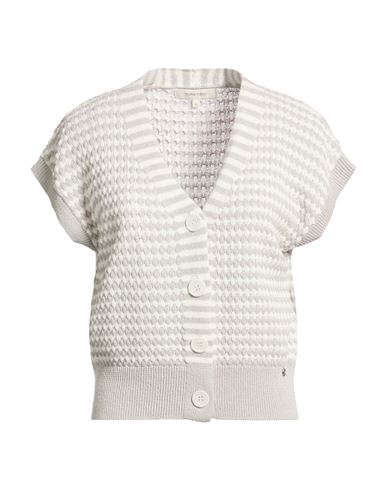 Marie Méro Woman Cardigan Light Grey Size 14 Cotton, Polyamide In Gray