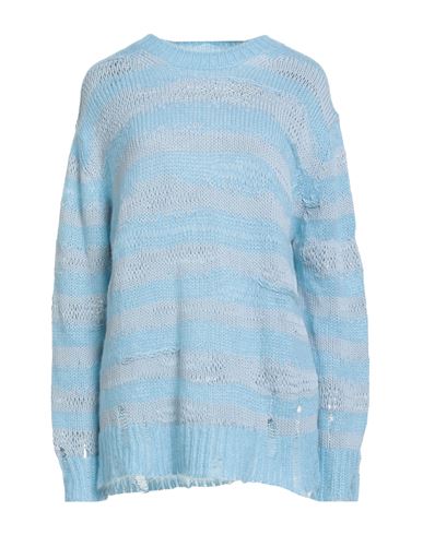 Acne Studios Woman Sweater Light Blue Size M Cotton, Acrylic, Nylon, Mohair Wool, Wool In Blue