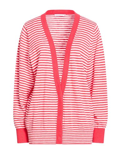 Xandres Gold Woman Cardigan Coral Size Xxl Cotton, Linen In Red