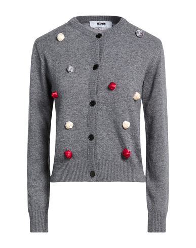 Msgm Woman Cardigan Grey Size S Wool, Viscose, Polyamide, Cashmere In Gray