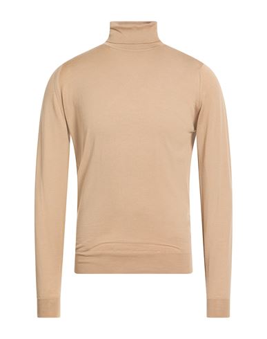 John Smedley Man Turtleneck Camel Size M Virgin Wool In Brown