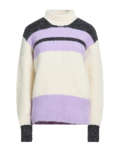 Herno Woman Turtleneck Lilac Size 14 Alpaca Wool, Polyamide, Elastane, Cotton, Viscose In Neutral