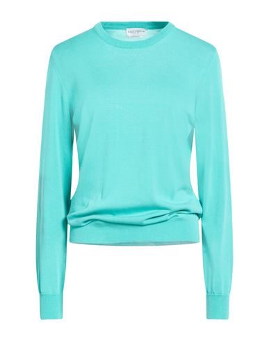Ballantyne Woman Sweater Turquoise Size 10 Silk, Cotton In Blue