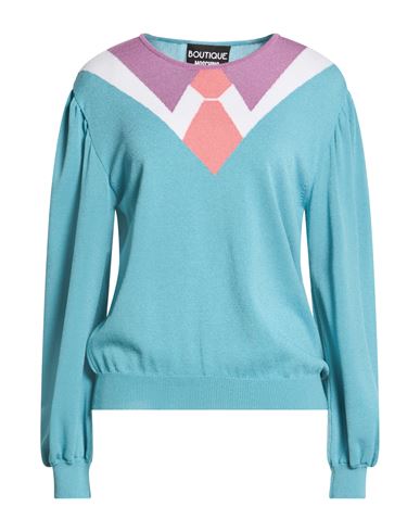 Boutique Moschino Woman Sweater Azure Size 6 Viscose, Polyamide, Elastane In Blue