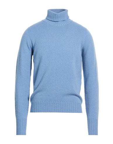 Drumohr Man Turtleneck Light Blue Size 44 Lambswool In Purple