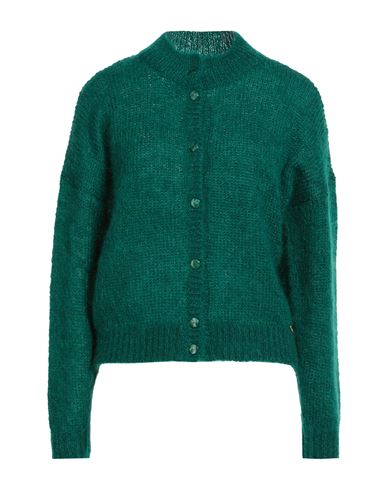 Des Petits Hauts Woman Cardigan Dark Green Size 1 Mohair Wool, Polyamide, Wool