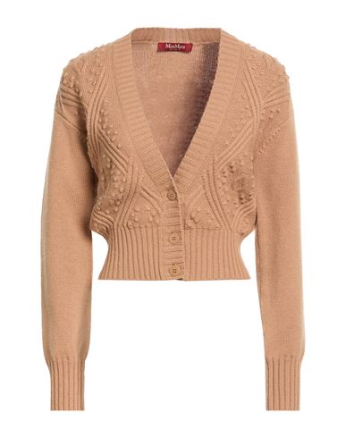 Max Mara Studio Woman Cardigan Camel Size S Wool, Cashmere In Sand