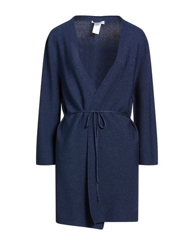 Le Tricot Perugia Woman Cardigan Midnight Blue Size L Cotton, Viscose, Polyester