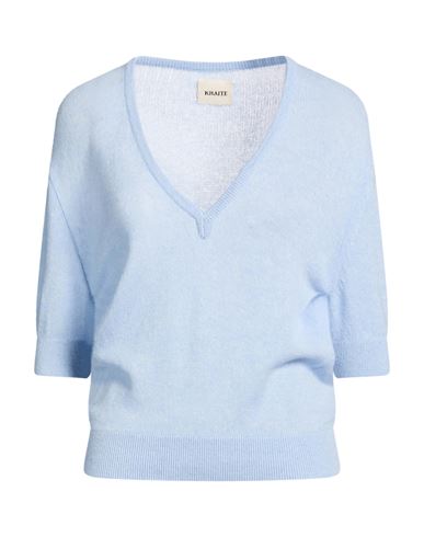 Khaite Woman Sweater Sky Blue Size Xl Cashmere, Elastane
