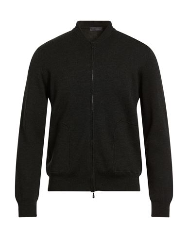 Drumohr Modern Man Cardigan Charcoal Size 44 Merino Wool, Super 140s Wool In Black