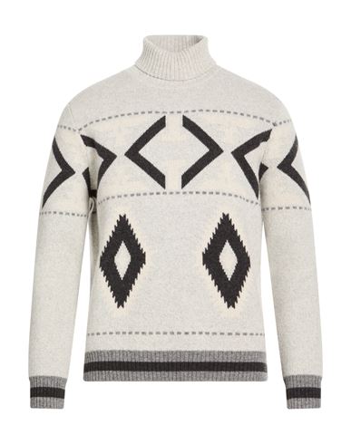 H953 Man Turtleneck Charcoal Size 40 Merino Wool, Cashmere In Gray