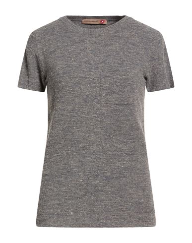 Messagerie Woman Sweater Grey Size S Linen, Viscose, Lycra In Blue