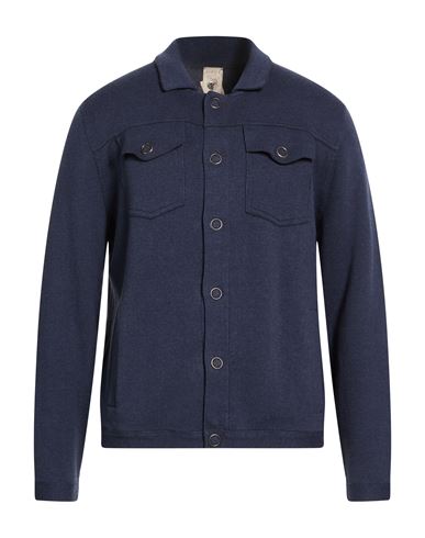 H953 Man Cardigan Midnight Blue Size 40 Cotton